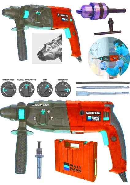 Germany 1200W Kırıcı Delici Hilti Darbeli Matkap 2-28MM Kırmızı fiyatları