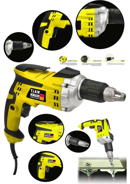 Germany Profesyonel Alçıpan Vidalama Mavi 520WATT - Sarı - Model