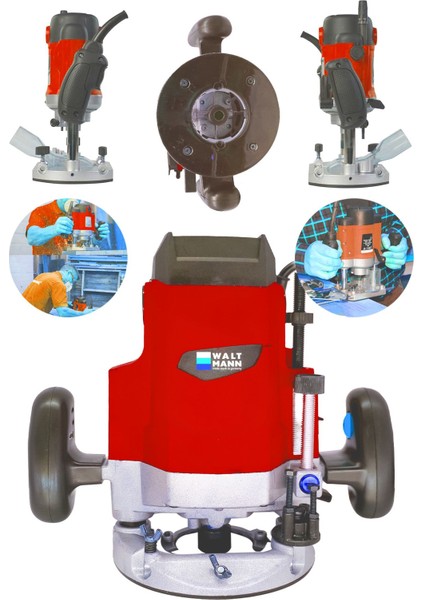 2600 Watt Freze Formika Traşlama Makinesi 12MM Kırmızı