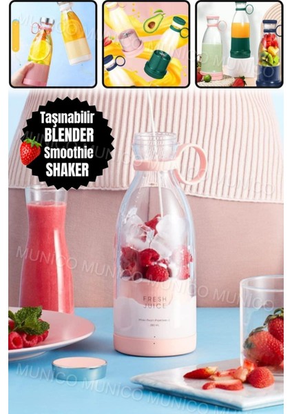 Mini taşınabilir elektrikli meyve sıkacağı, 350 ml, şarjlı, hafif ve pratik kullanım