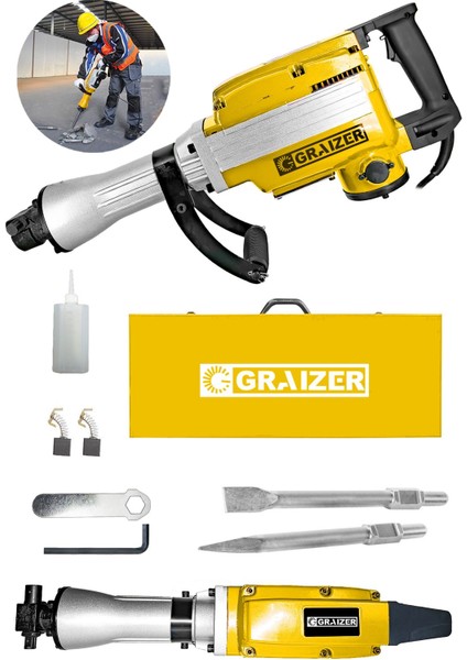 Powerforge 5800 Pro 17 kg Büyük Tip Kırıcı Hilti 70 Joule Taşıma Çantalı-Sarı