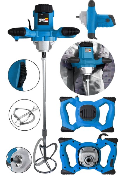 Germany Devir Ayarlı 9600W Elektrikli Alçı Boya Harç Karıştırıcı Mikser fiyatları