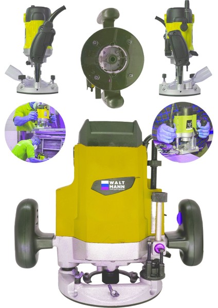2600 Watt Freze Formika Traşlama Makinesi 12MM Sarı