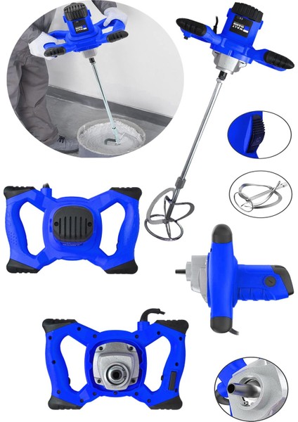 Germany Devir Ayarlı 9600W Elektrikli Alçı Boya Harç Karıştırıcı - Mavi - Model fiyatları