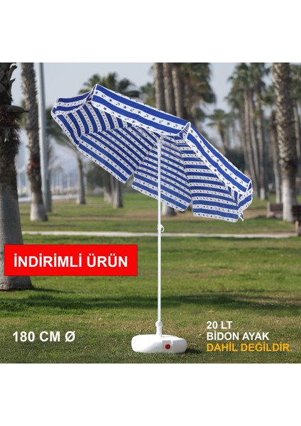 Mavi - Beyaz Plaj Şemsiyesi 180 cm Ø fiyatları