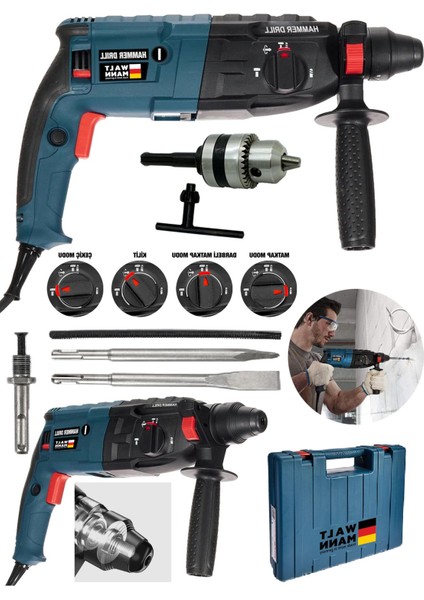Germany 1200W Kırıcı Delici Hilti Darbeli Matkap 2-28MM - Turkuaz fiyatları