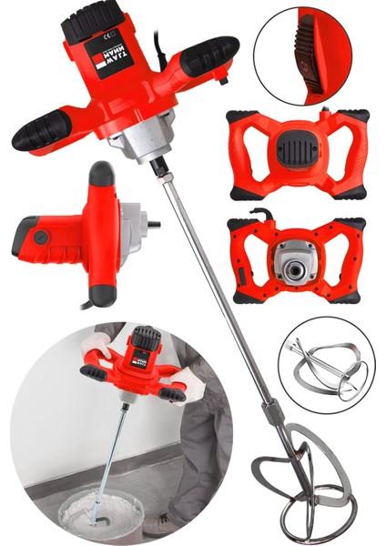 Germany Devir Ayarlı 9600W Elektrikli Alçı Boya Harç Karıştırıcı Kırmızı Model fiyatları