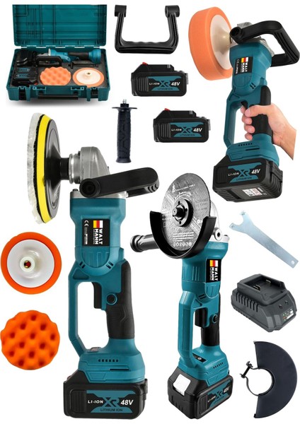 Ultra Set 2'li 58VF Şarjlı Taşlama + Polisaj Makinası