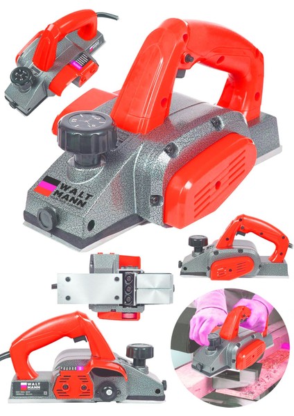 4200 W Sjs Bakir Sargili Metal Sanziman Motor Korumali Cift Bicakli Planya Makinesi Kırmızı