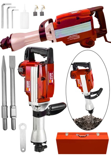 Germany Büyük Tip Kırıcı Hilti Kavrama Kollu 16 kg 3 Metre Kablolu Mavi 65 mm - Kırmızı
