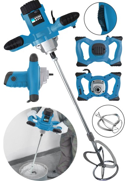 Germany Devir Ayarlı 9600W Elektrikli Alçı Boya Harç Karıştırıcı - Turkuaz - Model - NO11 fiyatları