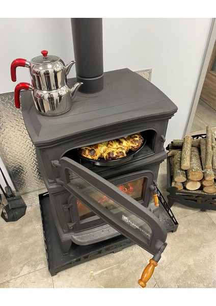 FS-034 Altara Premium Lüx 3 Camlı Kuzineli Soba
