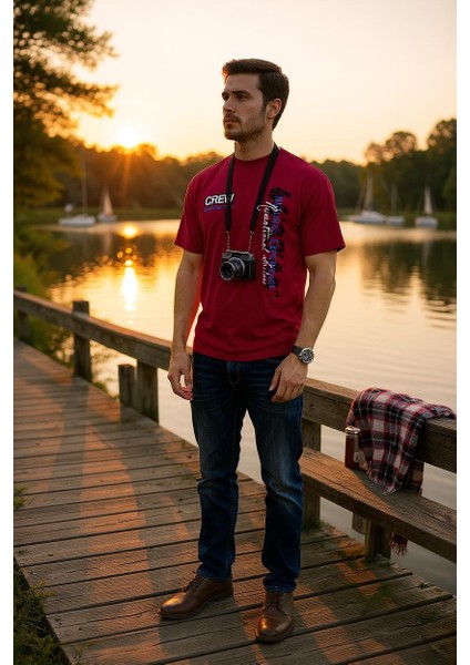 Erkek Oversize Dijital Baskılı Pamuklu T-Shirt modelleri