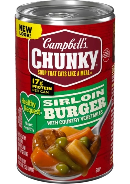 Campbell's Chunky Soup That Eats Like A Meal Sırloın Burger Eıth Country Vegetables Konseve Hazır Yemek 533 gr