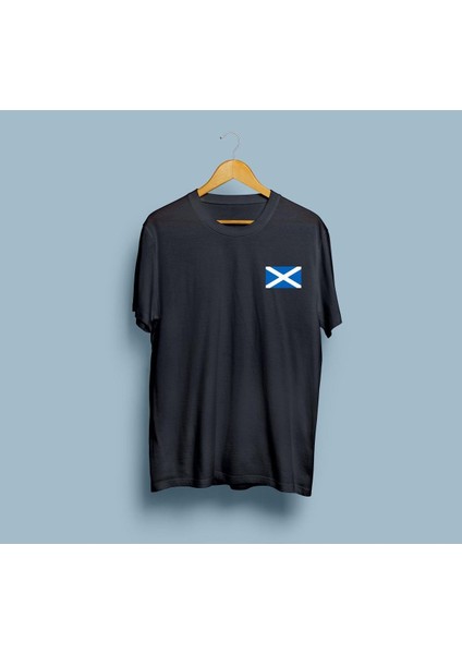 Oversize Iskoçya / Scotland Cep Tasarım Unisex T-Shirt