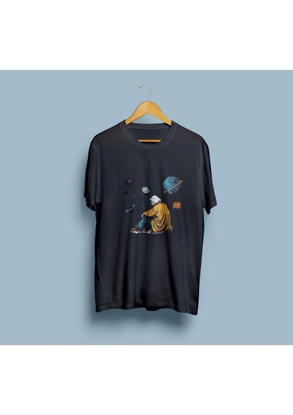 Oversize Astronomi / Gezegenler Tasarım Unisex T-Shirt