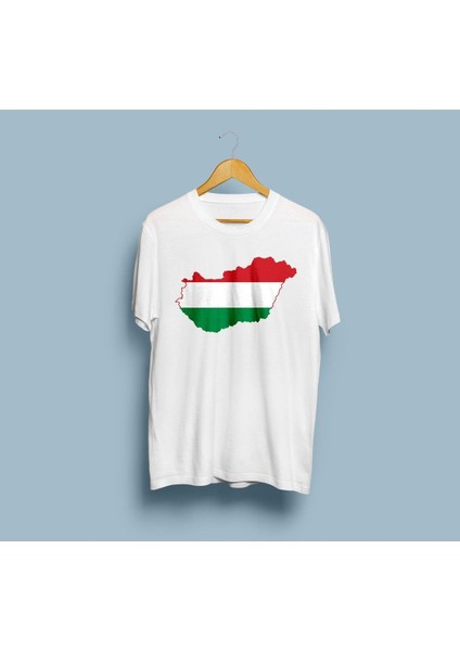 Oversize Hungary / Macaristan Haritası Tasarım Unisex T-Shirt