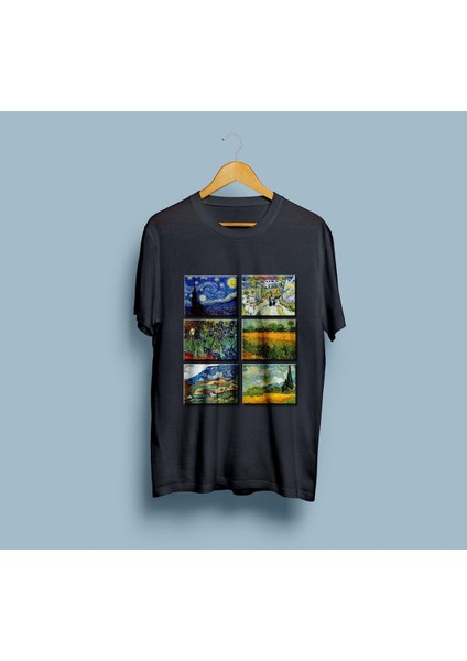 Oversize Van Gogh Eserler Tablolar Baskılı Unisex T-Shirt