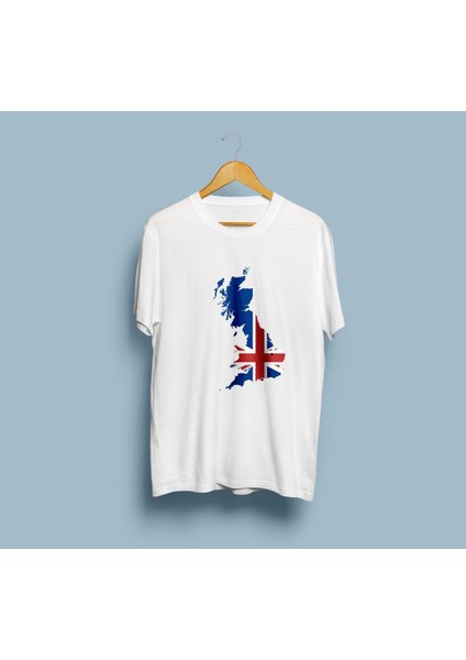 Oversize England / Ingiltere Haritası Tasarım Unisex T-Shirt