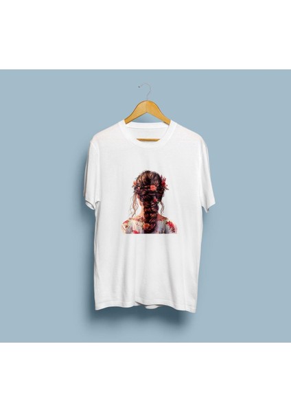 Oversize Arkadan Kadın Saçları / Kadın Kuaförü Tasarım Unisex T-Shirt