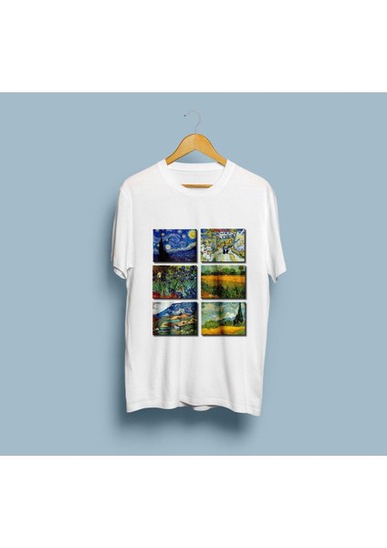 Oversize Van Gogh Eserler Tablolar Baskılı Unisex T-Shirt