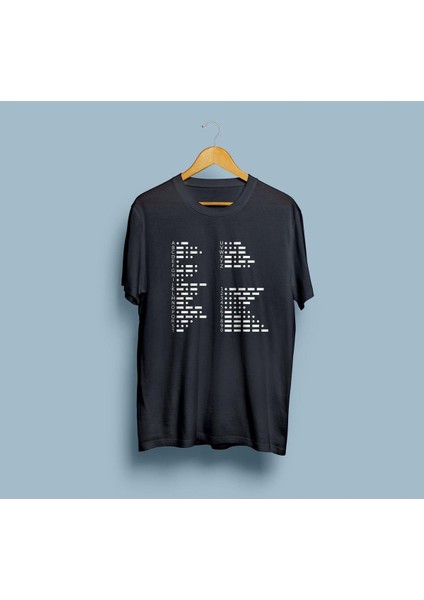 Oversize Mors Alfabesi Baskılı Unisex T-Shirt