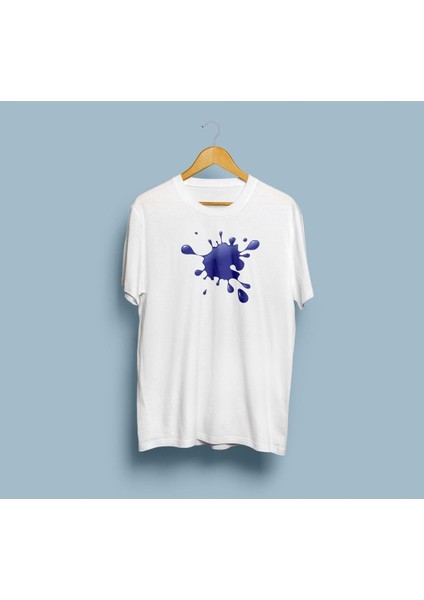 Oversize Boya Sıçraması Baskılı Unisex T-Shirt