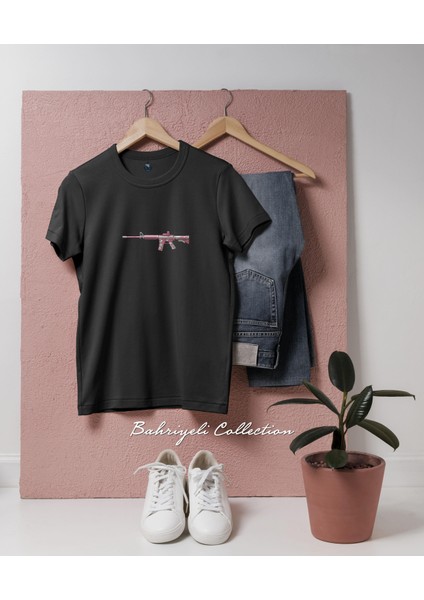 Oversize Firearm M16 Rifle Colt's Tasarımlı Unisex T-Shirt