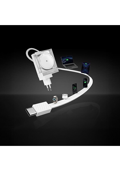 Retractable 65 Gan Şarj Cihazı - Siyah
