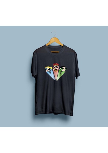 Oversize Powerpuff Girls Baskılı Tasarım Unisex T-Shirt