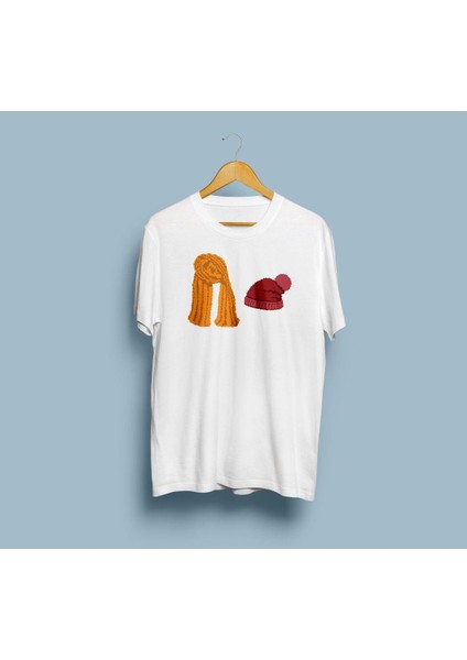 Oversize Atkı Şapka Tasarım Unisex T-Shirt