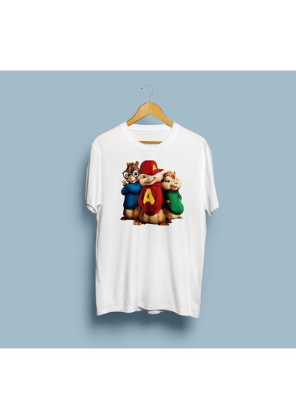 Oversize Alvin ve Sincaplar Tasarım Unisex T-Shirt