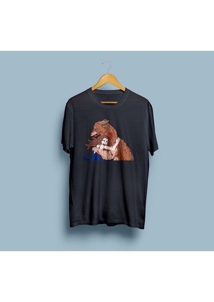 Oversize Jacob Black ve Bella / Alacakaranlık Baskılı T-Shirt