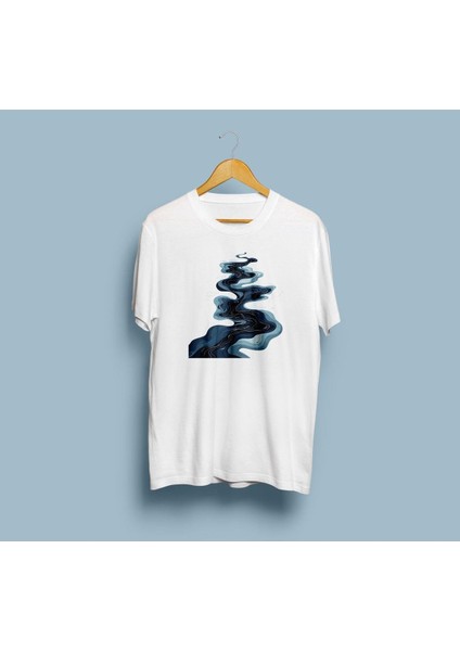 Oversize Kara Bulutlar Tasarım Unisex T-Shirt