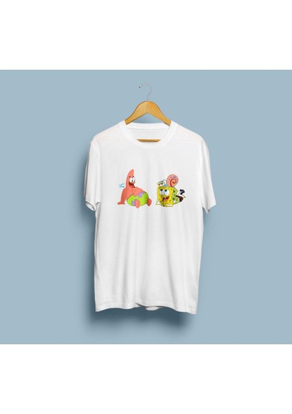 Oversize Sünger Bob Kareşort ve Patrick Yıldız Unisex T-Shirt