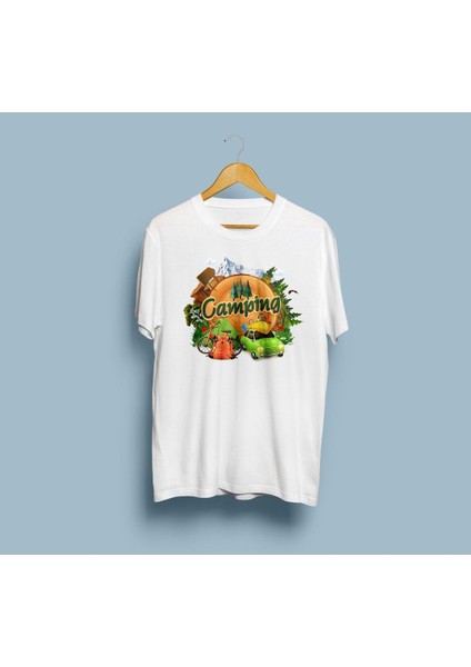 Oversize Camping Tasarım Unisex T-Shirt