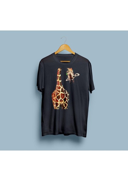 Oversize Zürafa Tasarım Unisex T-Shirt