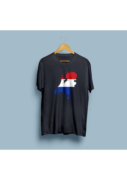 Oversize Netherlands / Hollanda Haritası Tasarım Unisex T-Shirt