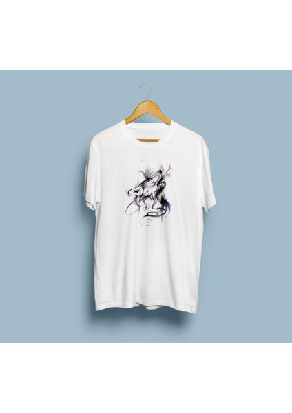 Oversize 3D Kurt Kafası Baskılı Unisex T-Shirt