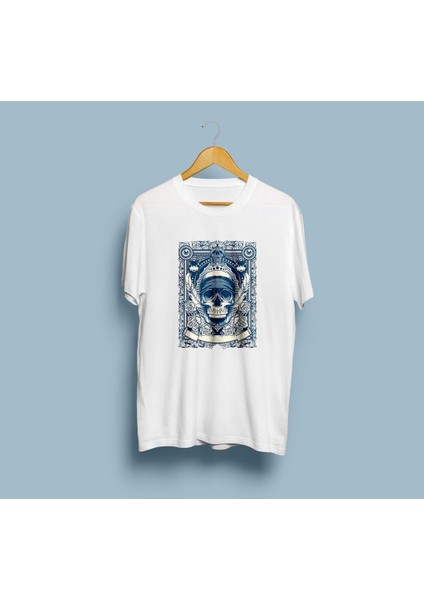 Oversize Iskelet Kurukafa Tasarım Unisex T-Shirt