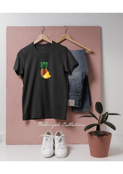 Oversize Juice Smoothie Pineapple Ananas Tasarımlı Unisex T-Shirt fiyatları
