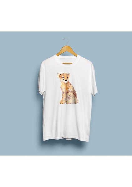 Oversize Leopar Tasarım Unisex T-Shirt