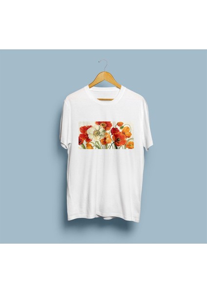 Oversize Flowers Tasarım Unisex T-Shirt