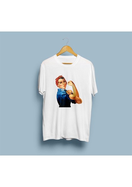 Oversize Kadın Gücü Baskılı Tasarım Unisex T-Shirt