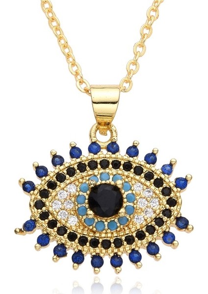 Nazar Boncuğu Yağ Damlası Kolye Mikro-Kakmalı Kolye (Yurt Dışından)