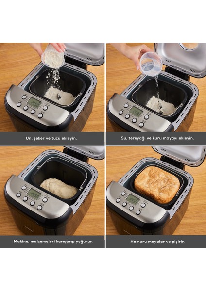 Bake Compact 19 In 1 Çok Fonksiyonlu Reçel, Yoğurt, Hamur Yoğurma ve Ekmek Yapma Makinesi Inox