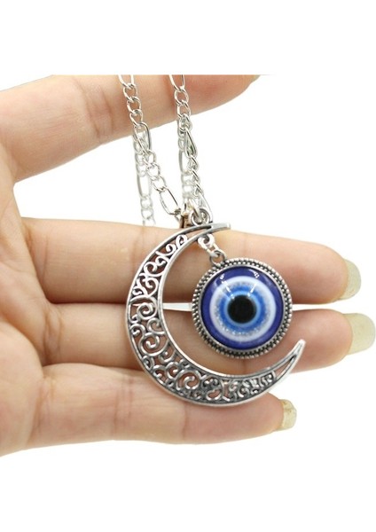Mavi Gözler Kolye Ay Kolye Kolye Takı Şanslı Moda (Yurt Dışından) indirimleri