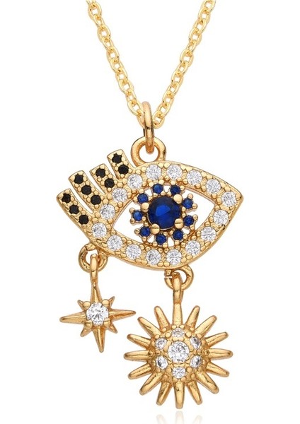 Nazar Boncuğu Yağ Damlası Kolye Mikro-Kakmalı Kolye (Yurt Dışından)