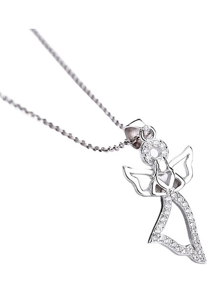 925 Ayar Gümüş Aşk Melek Kanatları Kolye Moda Melek Kanatları Köprücük Kemiği Zinciri (Yurt Dışından) modelleri