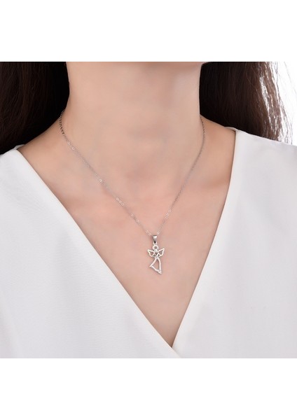925 Ayar Gümüş Aşk Melek Kanatları Kolye Moda Melek Kanatları Köprücük Kemiği Zinciri (Yurt Dışından) fırsatları